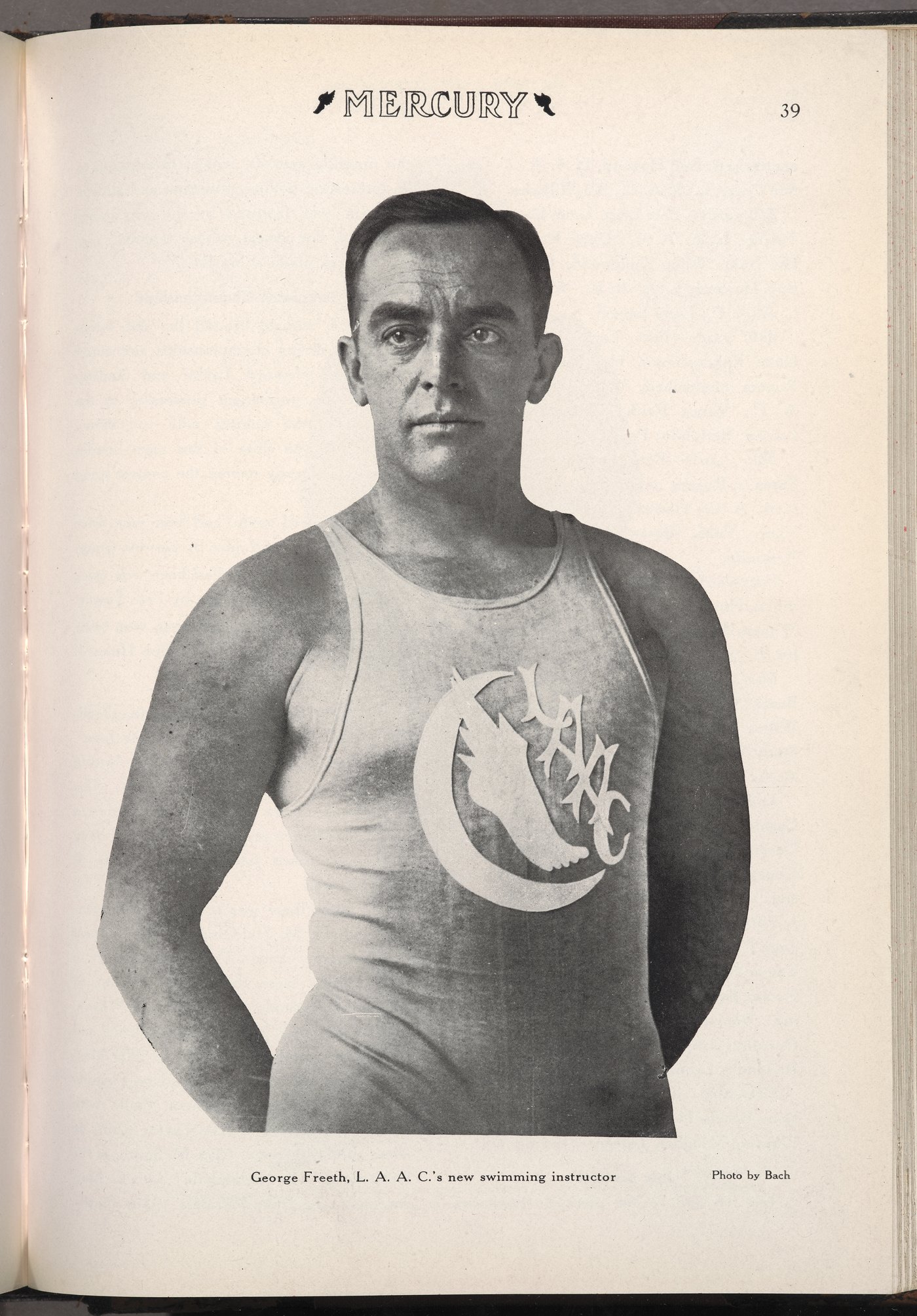 George Freeth, the Los Angeles Athletic Club's new swimming instructor. He came to San Diego about 1915